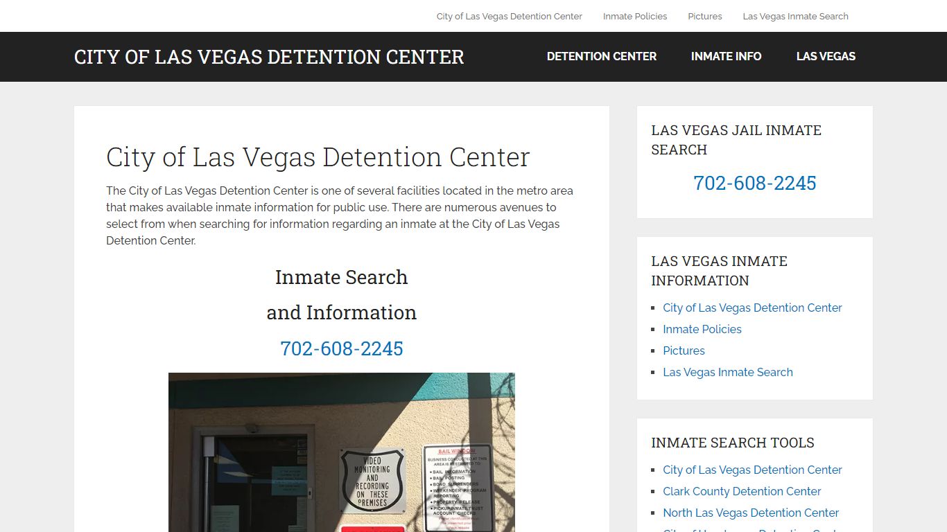 City of Las Vegas Detention Center - Inmate Search